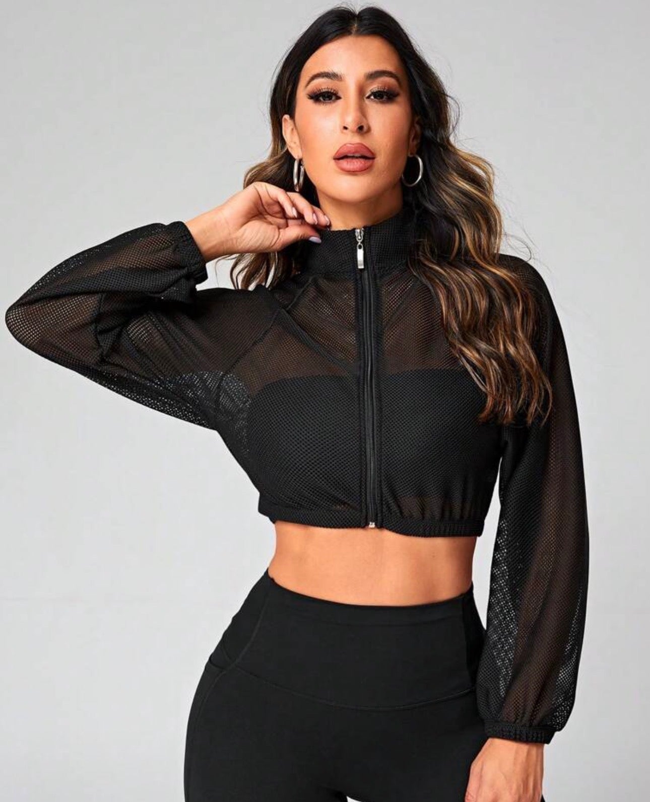 Cropped Sheer Jacket